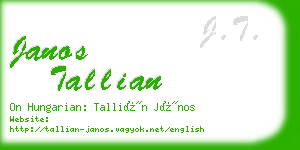 janos tallian business card